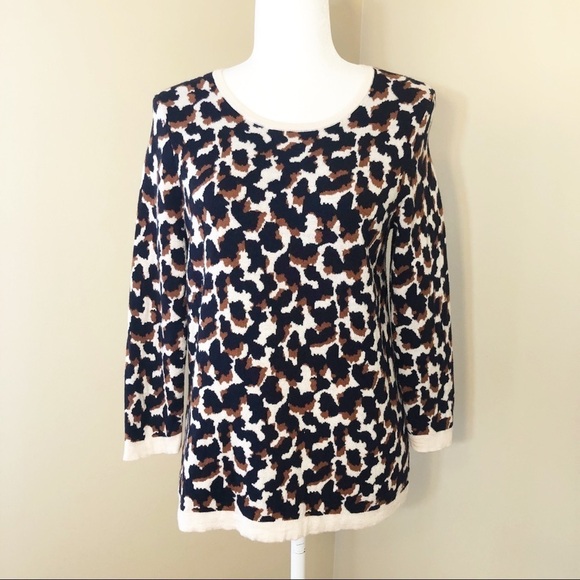 Ann Taylor Leopard Pullover Wool Blend Sweater - M - Picture 1 of 10